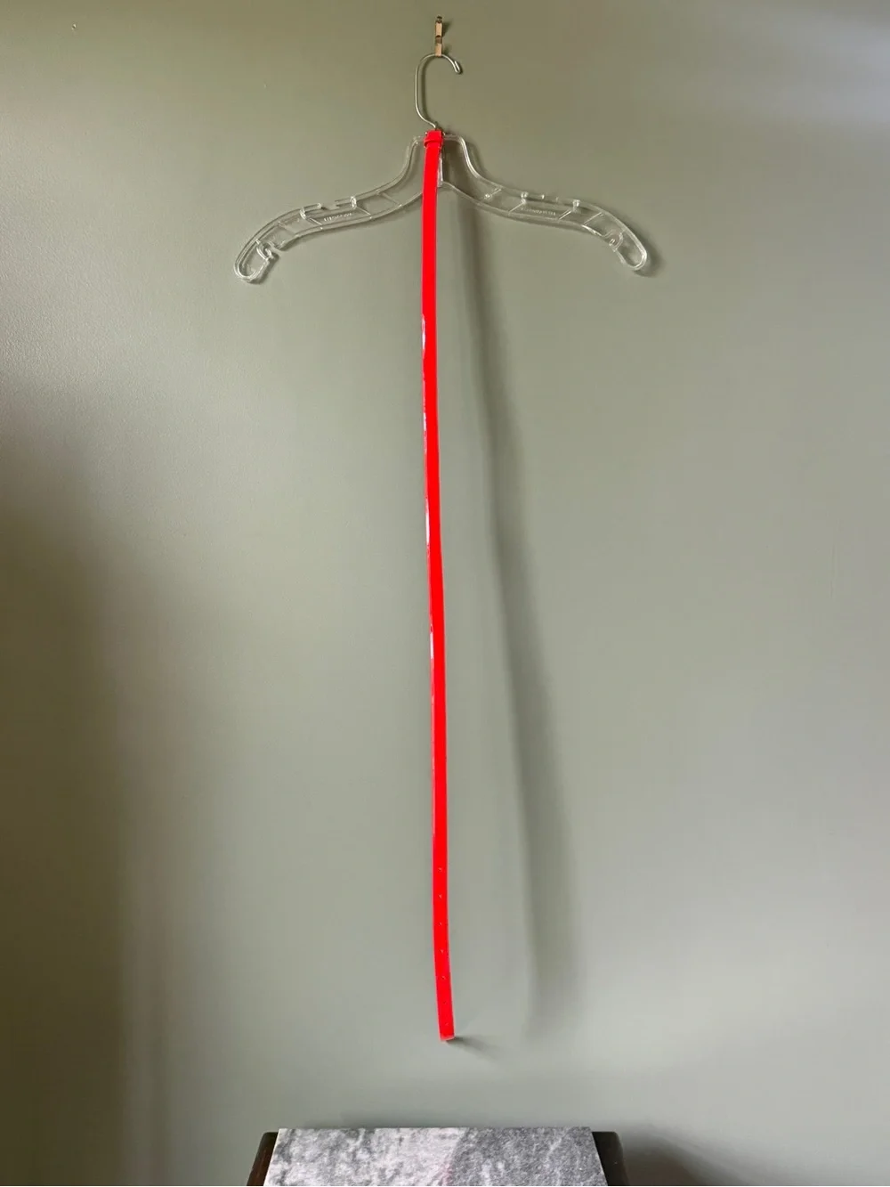 J. Crew - Patent Bright Red Skinny Belt with Gold Buckle - Size S